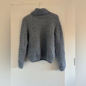 Christina Lehr Wool Turtleneck Blue Sweater, size 2 (small)
